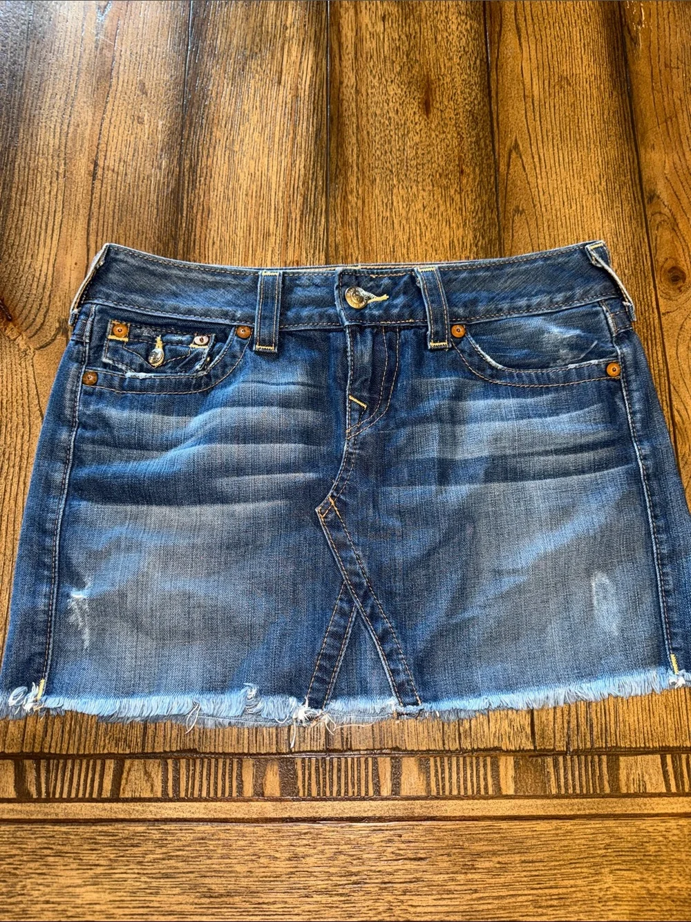 True Religion Sadie Women's Denim Mini Skirt in Medium Blue 2005
